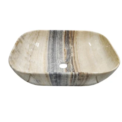 LOZA MARMOLEADA SOBREPUESTA PARA LAVAMANOS – 45X32CM | PROFUNDIDAD 13CM | COLORES CAFÉ, GRIS Y BEIGE | FORMATO RECTANGULAR
