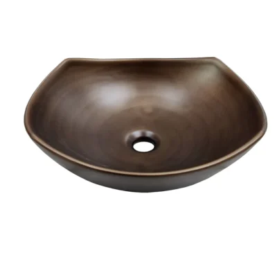 LOZA CIRCULAR CON ESQUINAS COBRE – 42X38CM | PROFUNDIDAD 13CM
