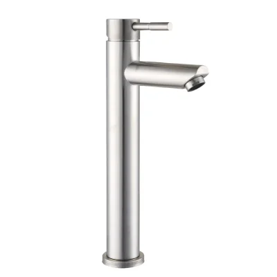 MONOMANDO LAVAMANOS ALTO STAL SATINADO COOLSTART – CARTUCHO CERÁMICO 35MM | FLEXIBLES VINÍLICOS DE 35CM | SISTEMA DE APERTURA EN FRPIO COOLSTART | ACERO INOXIDABLE | INCLUYE GRIFERIA, 2 FLEXIBLES Y SEYT DE INSTALACIÓN