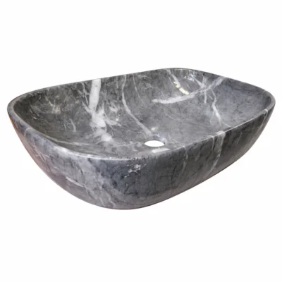 LOZA RECTANGULAR MARMOLEADA – 45CM LARGO X 32 CM DE ANCHO | PROFUNDIDAD 13 CM | TONOS PLOMOS, GRISES Y NEGROS